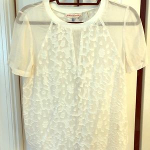 White sheer Rebecca Taylor top